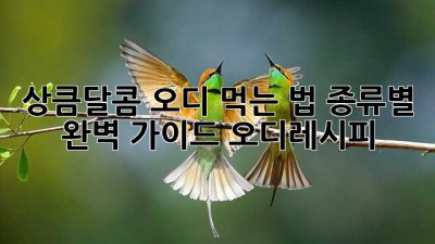 상큼달콤 오디 먹는 법😋 종류별 완벽 가이드! #오디레시피